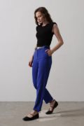 Kemerli Havuç Pantolon - Saks resmi